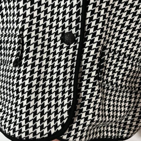 Lauren Ralph Lauren Womens Houndstooth Cotton Knit Blazer Size L Preppy Academia - Picture 5 of 8